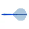 Fluturas si tija darts Cuesoul ROST 77, albastru transparent, fluturas Big Standard Wing si tija med