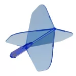 Fluturas si tija darts Cuesoul ROST 77, albastru transparent, fluturas Big Standard Wing si tija med