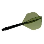 Fluturas si tija darts Cuesoul ROST 77 transparent verde, fluturas Big Standard Wing si tija lunga
