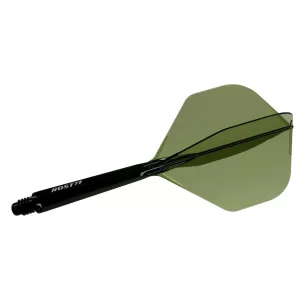 Fluturas si tija darts Cuesoul ROST 77 transparent verde, fluturas Big Standard Wing si tija lunga