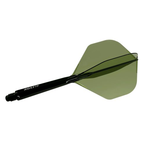 Fluturas si tija darts Cuesoul ROST 77 transparent verde, fluturas Big Standard Wing si tija lunga