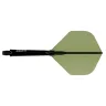 Fluturas si tija darts Cuesoul ROST 77 transparent verde, fluturas Big Standard Wing si tija lunga