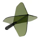 Fluturas si tija darts Cuesoul ROST 77 transparent verde, fluturas Big Standard Wing si tija lunga