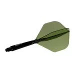 Fluturas si tija darts Cuesoul ROST 77 transparent verde, fluturas Big Standard Wing si tija medie