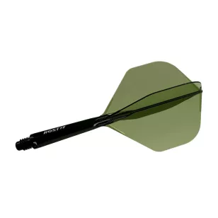 Fluturas si tija darts Cuesoul ROST 77 transparent verde, fluturas Big Standard Wing si tija medie