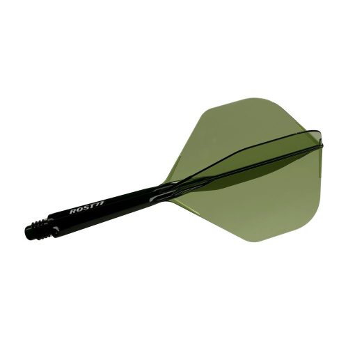 Fluturas si tija darts Cuesoul ROST 77 transparent verde, fluturas Big Standard Wing si tija medie