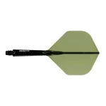 Fluturas si tija darts Cuesoul ROST 77 transparent verde, fluturas Big Standard Wing si tija medie