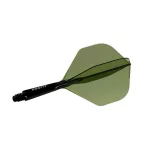Fluturas si tija darts Cuesoul ROST 77, verde transparent, fluturas Big Standard Wing, tija scurta