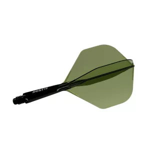 Fluturas si tija darts Cuesoul ROST 77, verde transparent, fluturas Big Standard Wing, tija scurta
