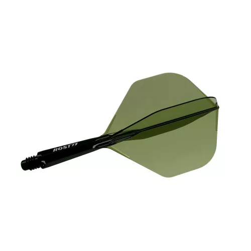 Fluturas si tija darts Cuesoul ROST 77, verde transparent, fluturas Big Standard Wing, tija scurta