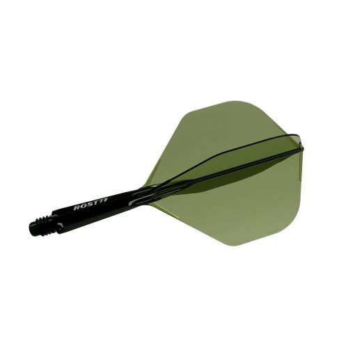 Fluturas si tija darts Cuesoul ROST 77, verde transparent, fluturas Big Standard Wing, tija scurta