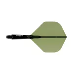 Fluturas si tija darts Cuesoul ROST 77, verde transparent, fluturas Big Standard Wing, tija scurta