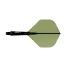 Fluturas si tija darts Cuesoul ROST 77, verde transparent, fluturas Big Standard Wing, tija scurta