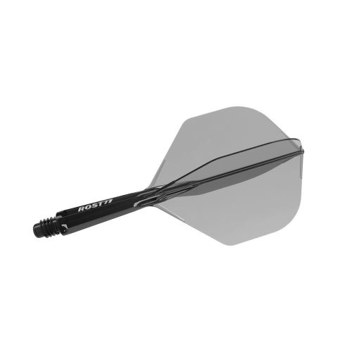 Fluturas si tija darts Cuesoul ROST 77 negru transparent, fluturas Small Standard Wing, tija scurta