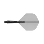 Fluturas si tija darts Cuesoul ROST 77 negru transparent, fluturas Small Standard Wing, tija scurta