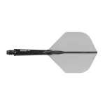Fluturas si tija darts Cuesoul ROST 77, negru transparent, fluturas Small Standard Wing, tija medie