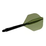Fluturas si tija darts Cuesoul ROST 77, verde transparent, fluturas Small Standard Wing, tija lunga