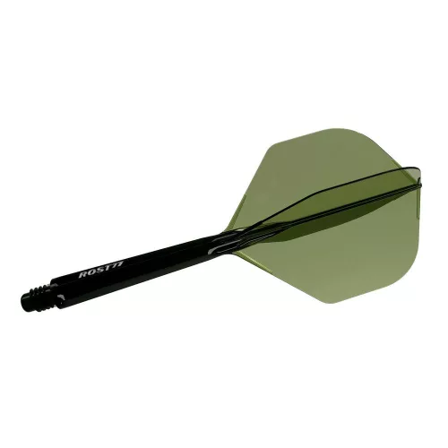 Fluturas si tija darts Cuesoul ROST 77, verde transparent, fluturas Small Standard Wing, tija lunga