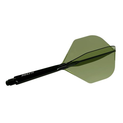 Fluturas si tija darts Cuesoul ROST 77, verde transparent, fluturas Small Standard Wing, tija lunga