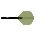Fluturas si tija darts Cuesoul ROST 77, verde transparent, fluturas Small Standard Wing, tija lunga