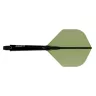 Fluturas si tija darts Cuesoul ROST 77, verde transparent, fluturas Small Standard Wing, tija lunga