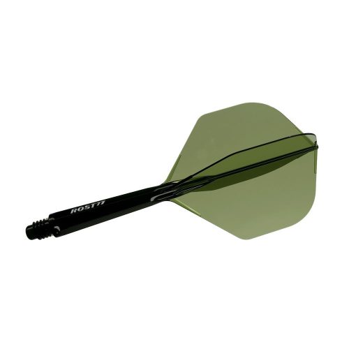 Fluturas si tija darts Cuesoul ROST 77 verde transparent, fluturas Small Standard Wing si tija medie