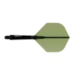 Fluturas si tija darts Cuesoul ROST 77 verde transparent, fluturas Small Standard Wing si tija medie