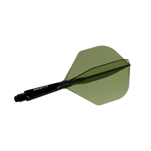 Fluturas si tija darts Cuesoul ROST 77 transparent verde, aripa Small Standard si tija scurta