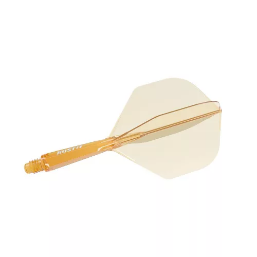 Fluturas si tija darts Cuesoul ROST 77 portocaliu transparent, aripa Small Wing si tija scurta