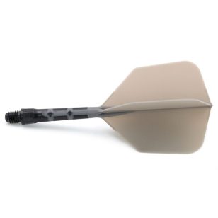 Fluturas si tija darts Cuesoul ROST T19, gri-negru, fluturas Big Wing si tija scurta