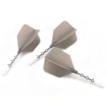 Fluturas si tija darts Cuesoul ROST T19, gri-alb, fluturas Big Wing si tija lunga
