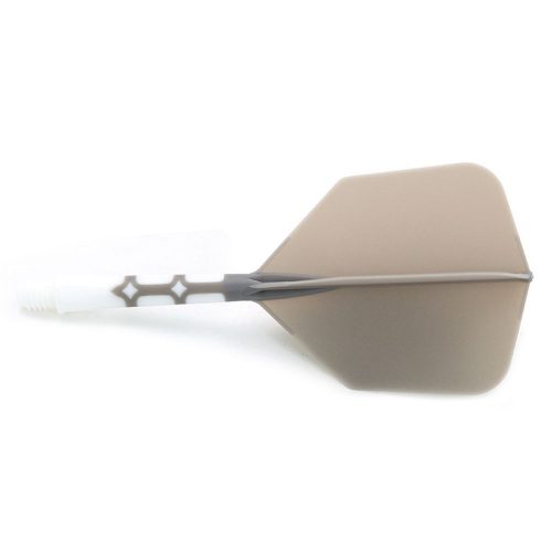 Fluturas si tija darts Cuesoul ROST T19, gri-alb, fluturas Big Wing si tija scurta