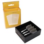 Fluturas si tija darts Cuesoul ROST T19, gri-alb, fluturas Big Wing si tija scurta