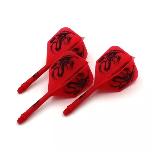 Fluturas si tija darts Cuesoul ROST AK5 Dragon, rosu, fluturas Big Wing si tija medie