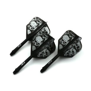 Fluturas si tija darts Cuesoul ROST AK5 Skeleton, negru, fluturas Big Wing si tija scurta