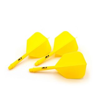 Fluturas si tija darts Cuesoul ROST AK5 Solid, galben-lamaie, fluturas Big Wing si tija scurta