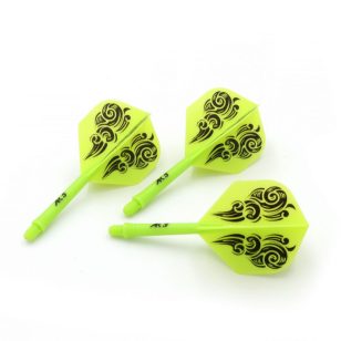 Fluturas si tija darts  Cuesoul ROST AK5 Cloud verde, fluturas tip Standard Wing si tija medie