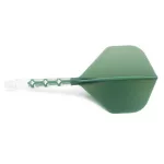 Fluturas si tija darts Cuesoul ROST T19, verde-transparent, fluturas Big Standard Wing si tija lunga