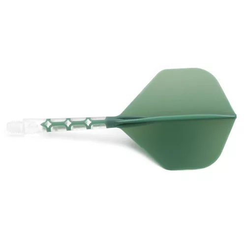 Fluturas si tija darts Cuesoul ROST T19, verde-transparent, fluturas Big Standard Wing si tija lunga