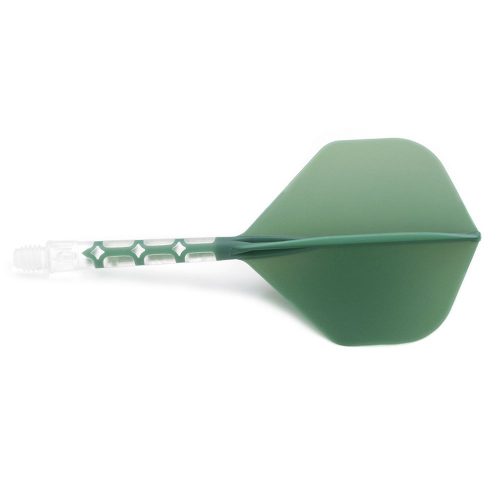 Fluturas si tija darts Cuesoul ROST T19, verde-transparent, fluturas Big Standard Wing si tija lunga