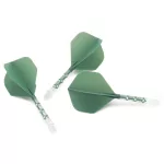 Fluturas si tija darts Cuesoul ROST T19, verde-transparent, fluturas Big Standard Wing si tija lunga