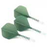 Fluturas si tija darts Cuesoul ROST T19, verde-transparent, fluturas Big Standard Wing si tija lunga