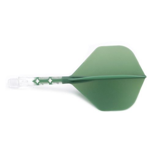 Fluturas si tija darts Cuesoul ROST T19, verde-transparent, fluturas Big Standard Wing si tija medie