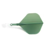 Fluturas si tija darts Cuesoul ROST T19, verde-transparent, fluturas Big Standard Wing si tija scurt