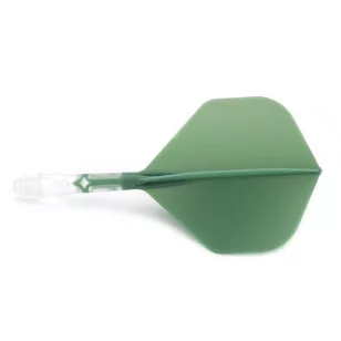 Fluturas si tija darts Cuesoul ROST T19, verde-transparent, fluturas Big Standard Wing si tija scurt