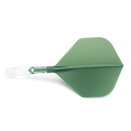 Fluturas si tija darts Cuesoul ROST T19, verde-transparent, fluturas Big Standard Wing si tija scurt