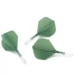 Fluturas si tija darts Cuesoul ROST T19, verde-transparent, fluturas Big Standard Wing si tija scurt