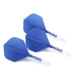 Fluturas si tija darts Cuesoul ROST T19, albastru-transparent, fluturas Big Standard Wing si tija me