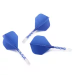 Fluturas si tija darts Cuesoul ROST T19, albastru-transparent, fluturas Big Standard Wing si tija lu