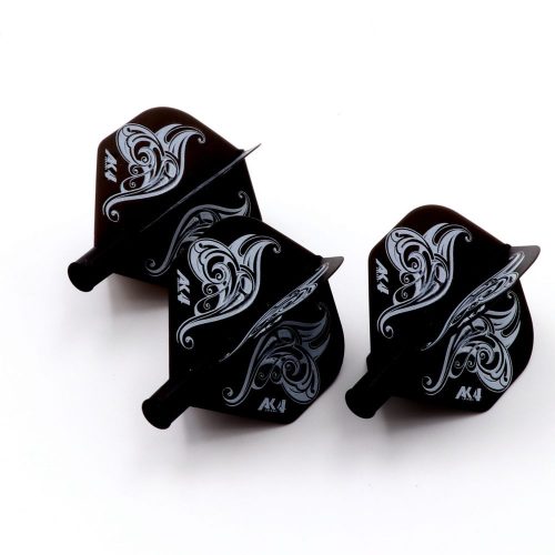 Fluturas darts Cuesoul TERO AK4, negru cu model floral, Standard